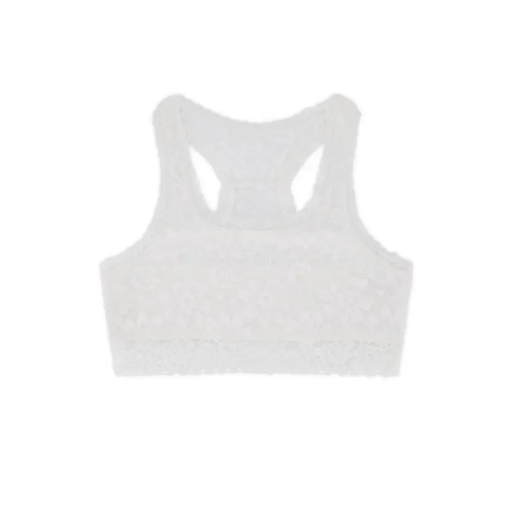 Lot Of 2 Justice White Burgundy Full Coverage Racerback Lace Bralette Size 32